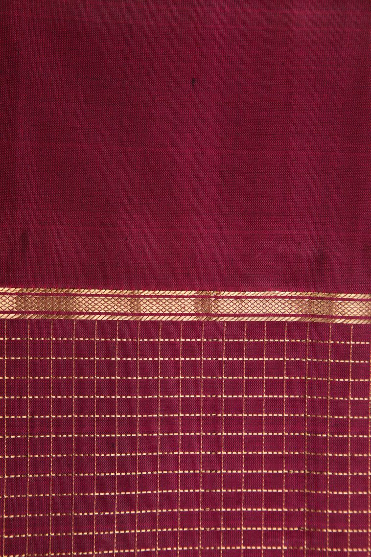 Bottle Green Soft Silk Saree with Gold Zari Leaf Pattern view 3