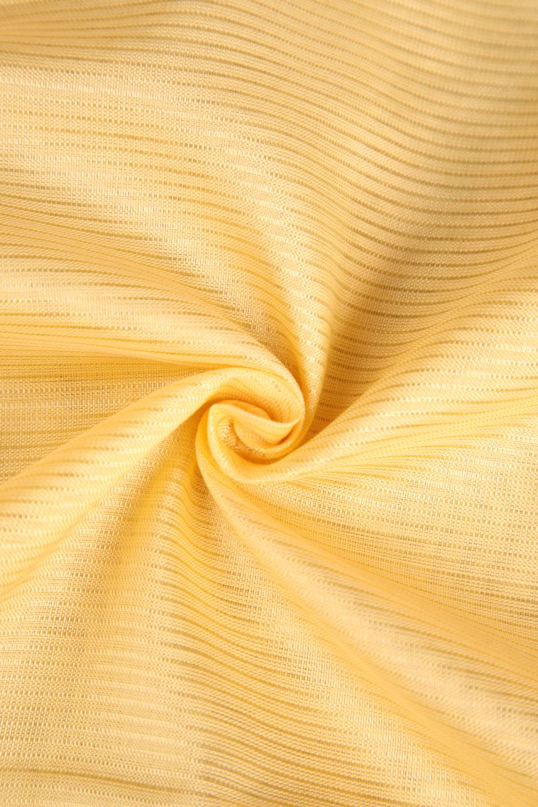 Beige Yellow Cotton Sarees with Gold Zari Plain view 4