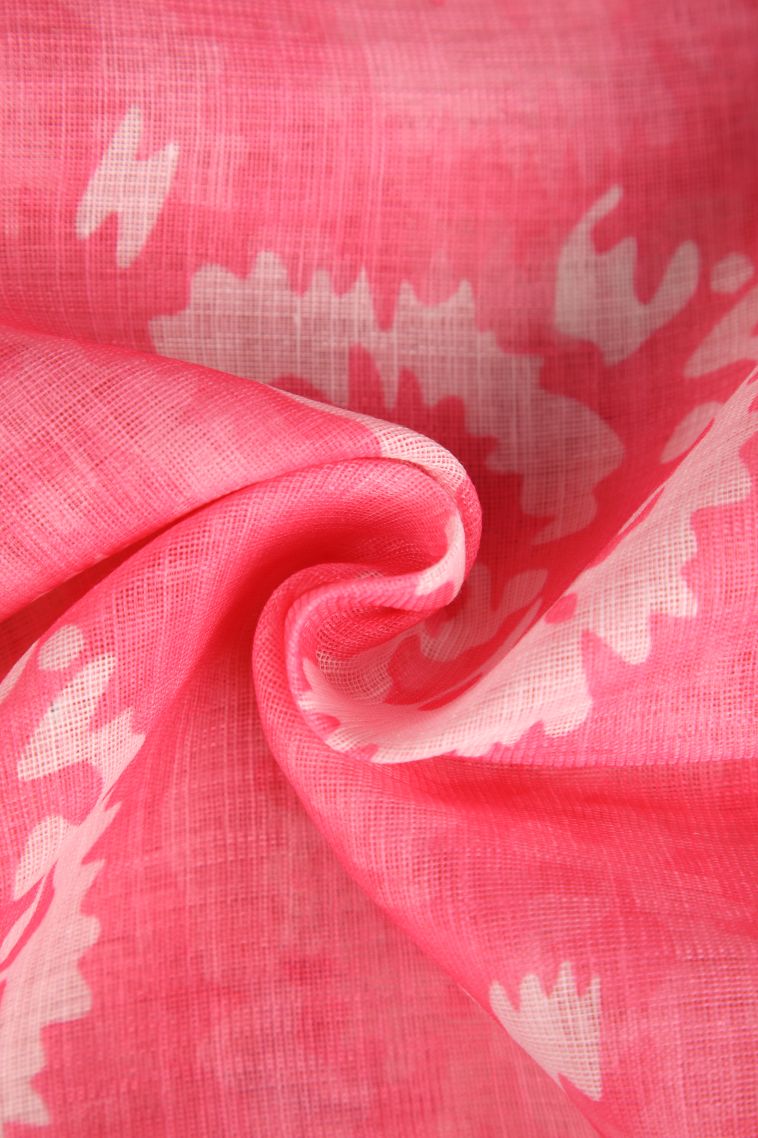 Rouge Pink Linen Saree with Without Zari Zari Pathik Motifs view 4
