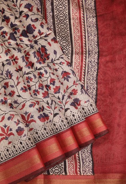 Vanilla Custard Yellow Chanderi Cotton Sarees with Gold Zari Floral Patterns