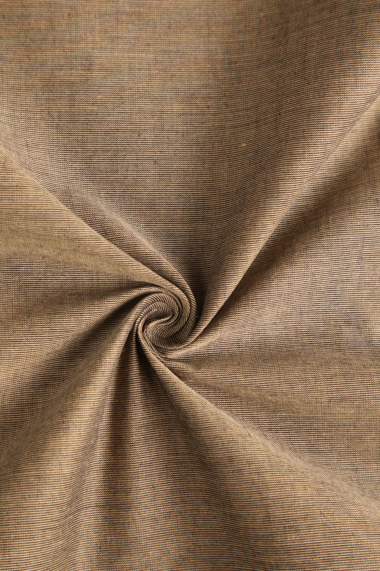 Oat Yellow Chettinad Cotton Sarees with Gold Zari Plain view 4