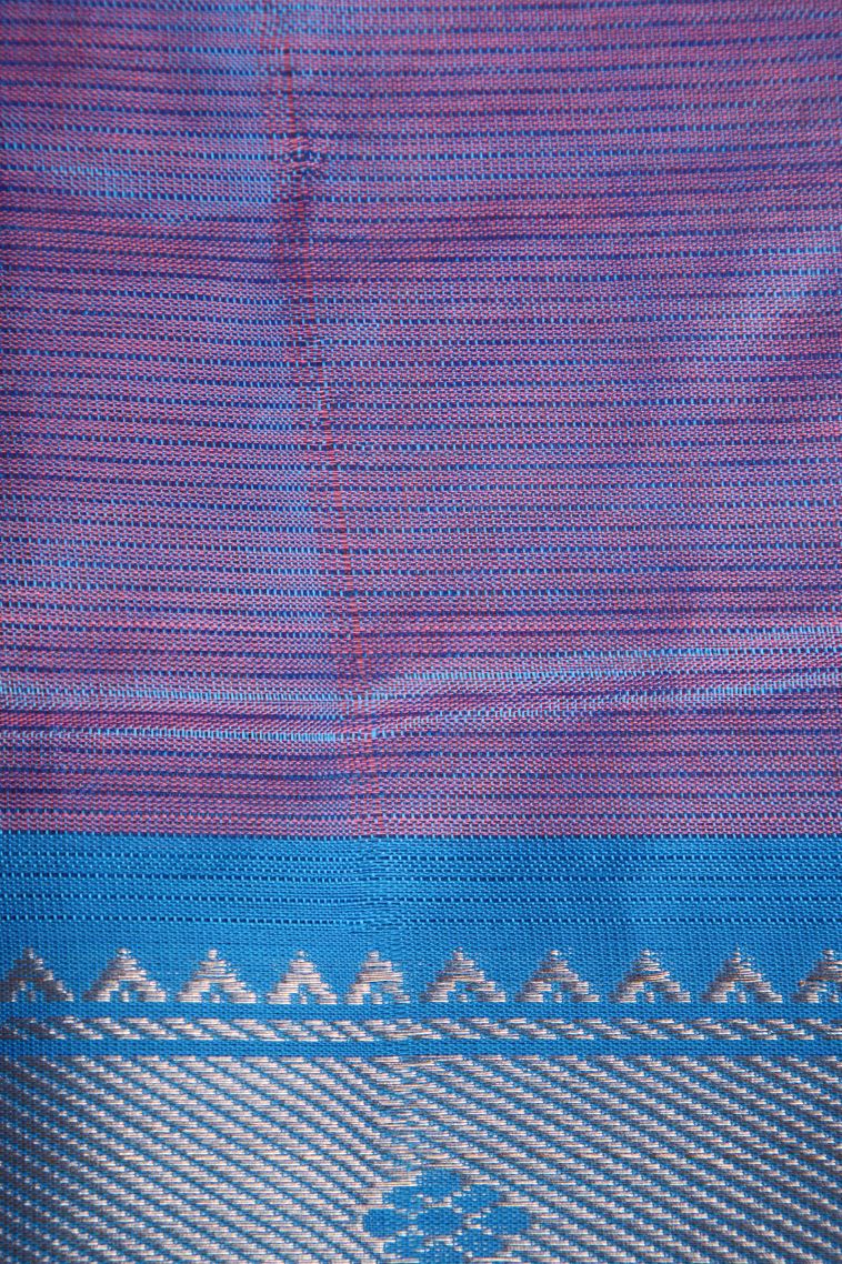 Rouge Pink Cotton Sarees with Gold Zari Plain view 3