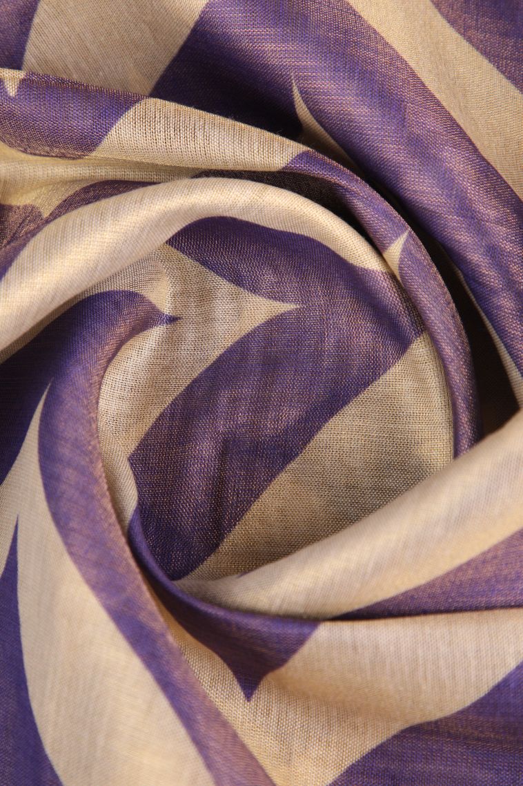 Mauve Purple Tissue Silk Sarees with Gold Zari Zig Zag Pattern view 4