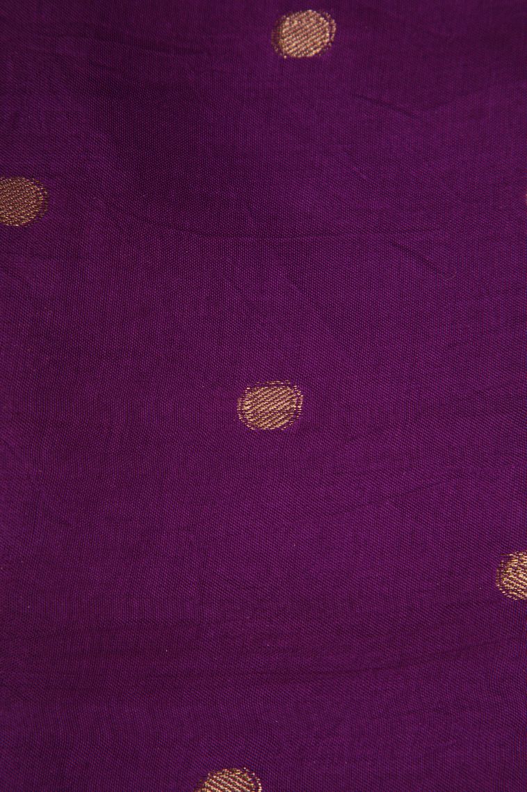 Sapphire Blue Fancy Saree with Gold Zari Temple Pattern view 3