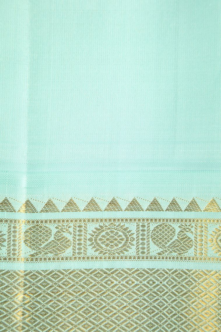 Berry Blue Kanchipuram Silk Sarees with Gold Zari Buttis (small Dots Or Motifs) view 3