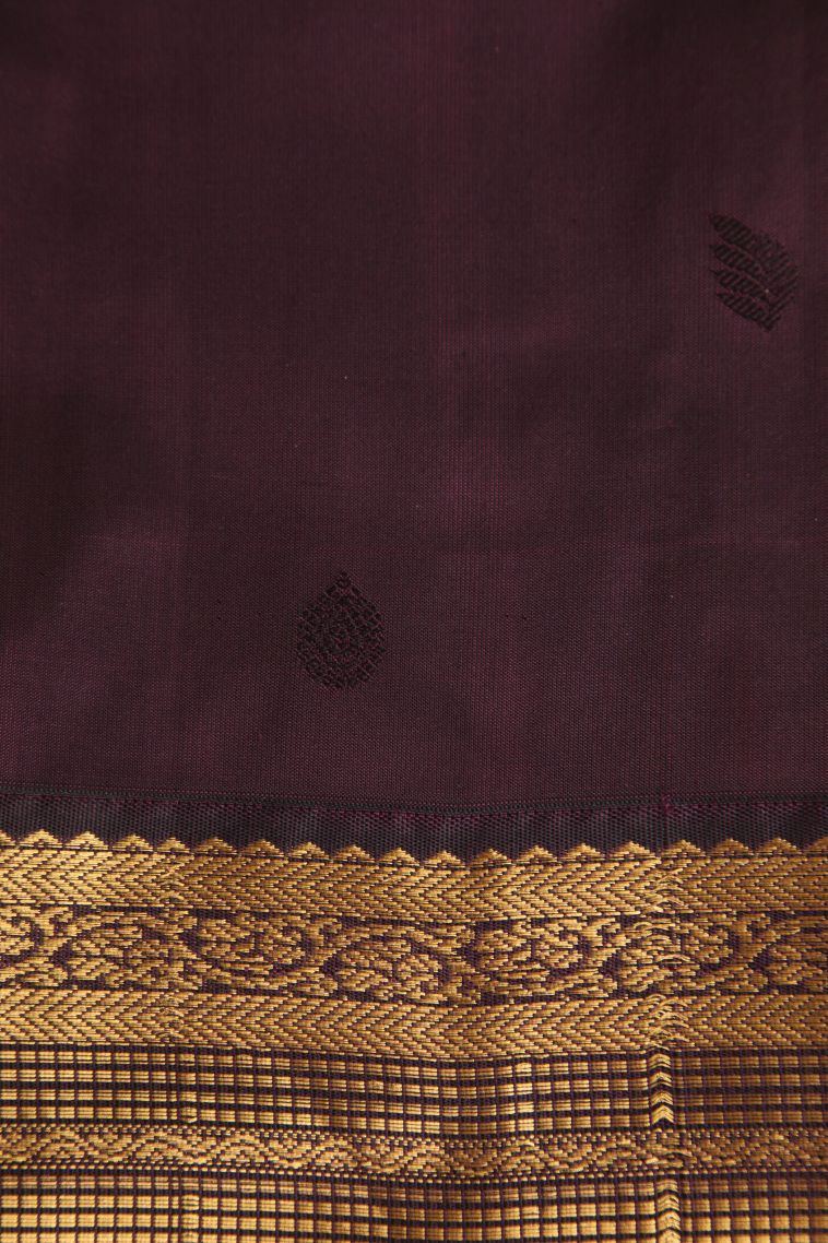 Dawn Red Soft Silk Saree with Gold Zari Floral Puttas view 3