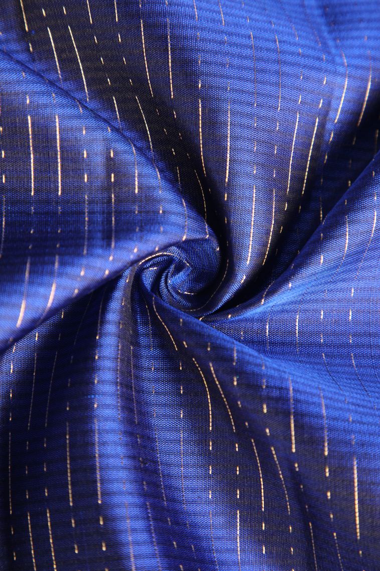 Admiral Blue Soft Silk Saree with Gold Zari Vaira Oosi view 4