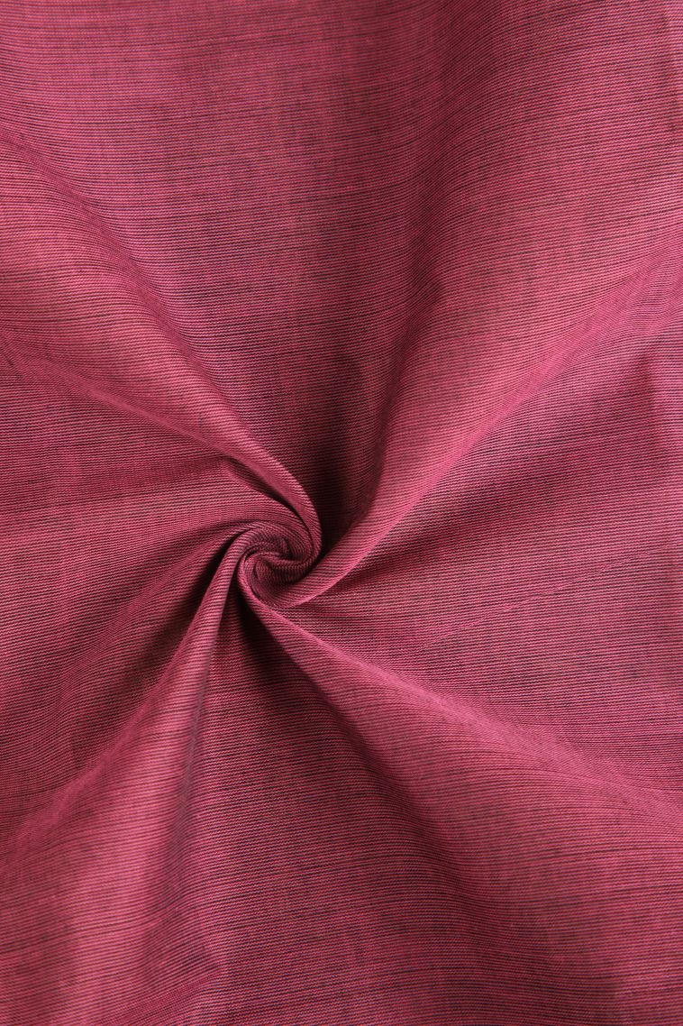Rouge Pink Chettinad Cotton Sarees with Gold Zari Plain view 4