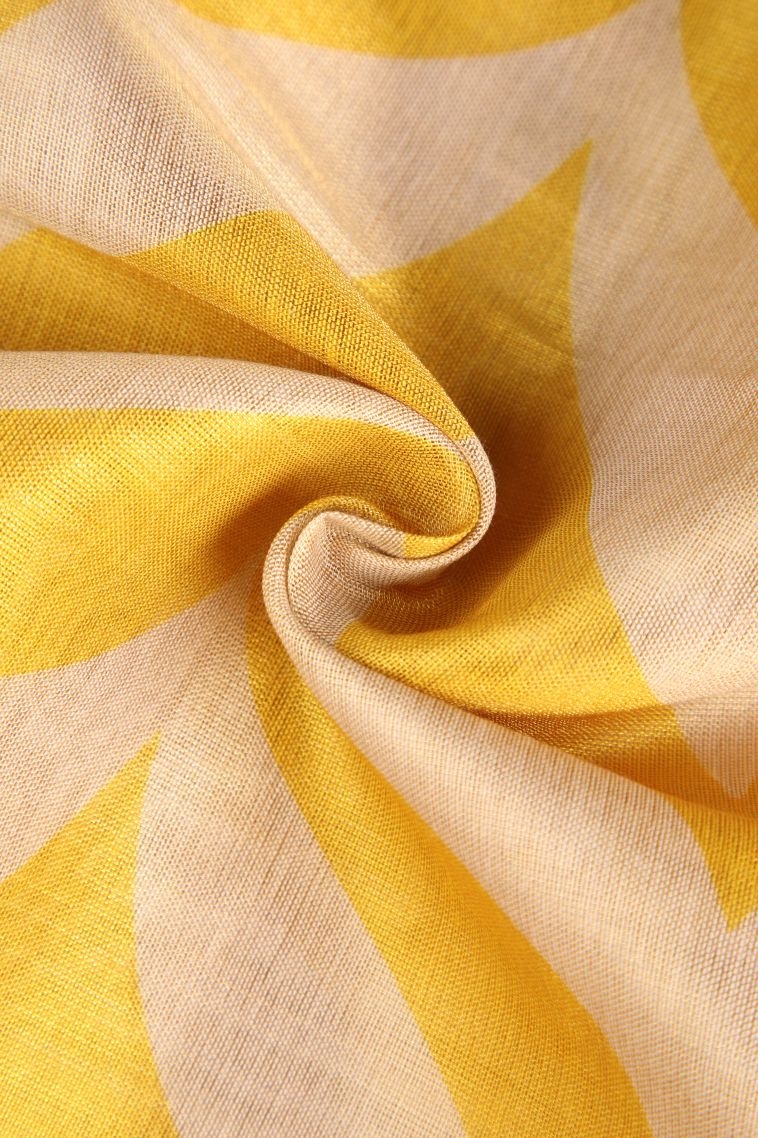 Gold Tissue Silk Sarees with Gold Zari Zig Zag Pattern view 4