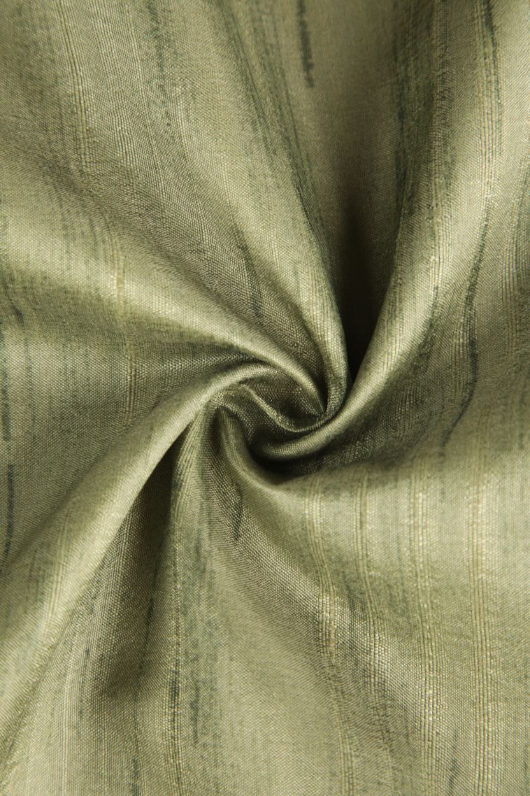Olive Green Semi Tussar Silk with Without Zari Zari Plain view 4