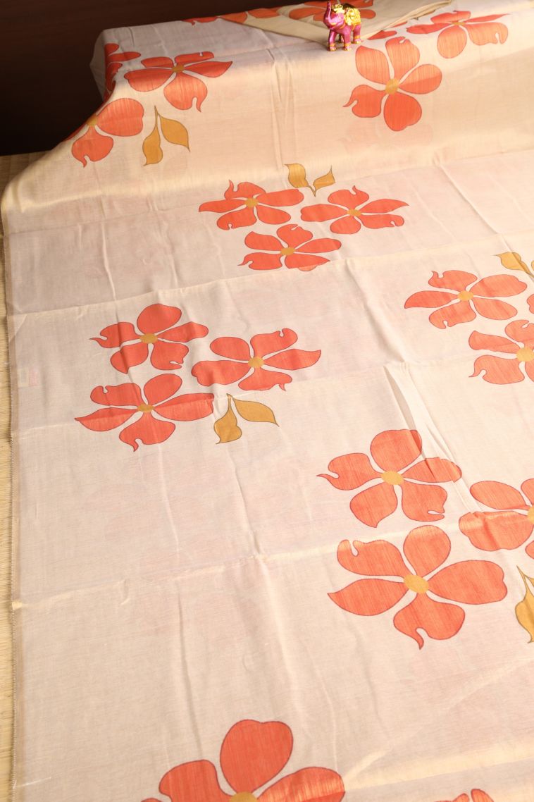 Vanilla Custard Yellow Tissue Silk Sarees with Gold Zari Floral Puttas view 3