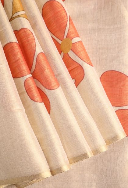 Vanilla Custard Yellow Tissue Silk Sarees with Gold Zari Floral Puttas