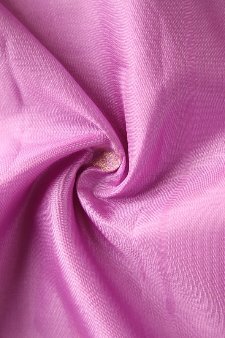 Blush Pink Soft Silk Saree with Gold Zari Floral Puttas view 4