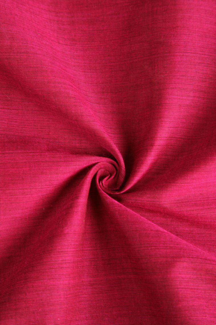 Magenta  Pink Chettinad Cotton Sarees with Gold Zari Plain view 4