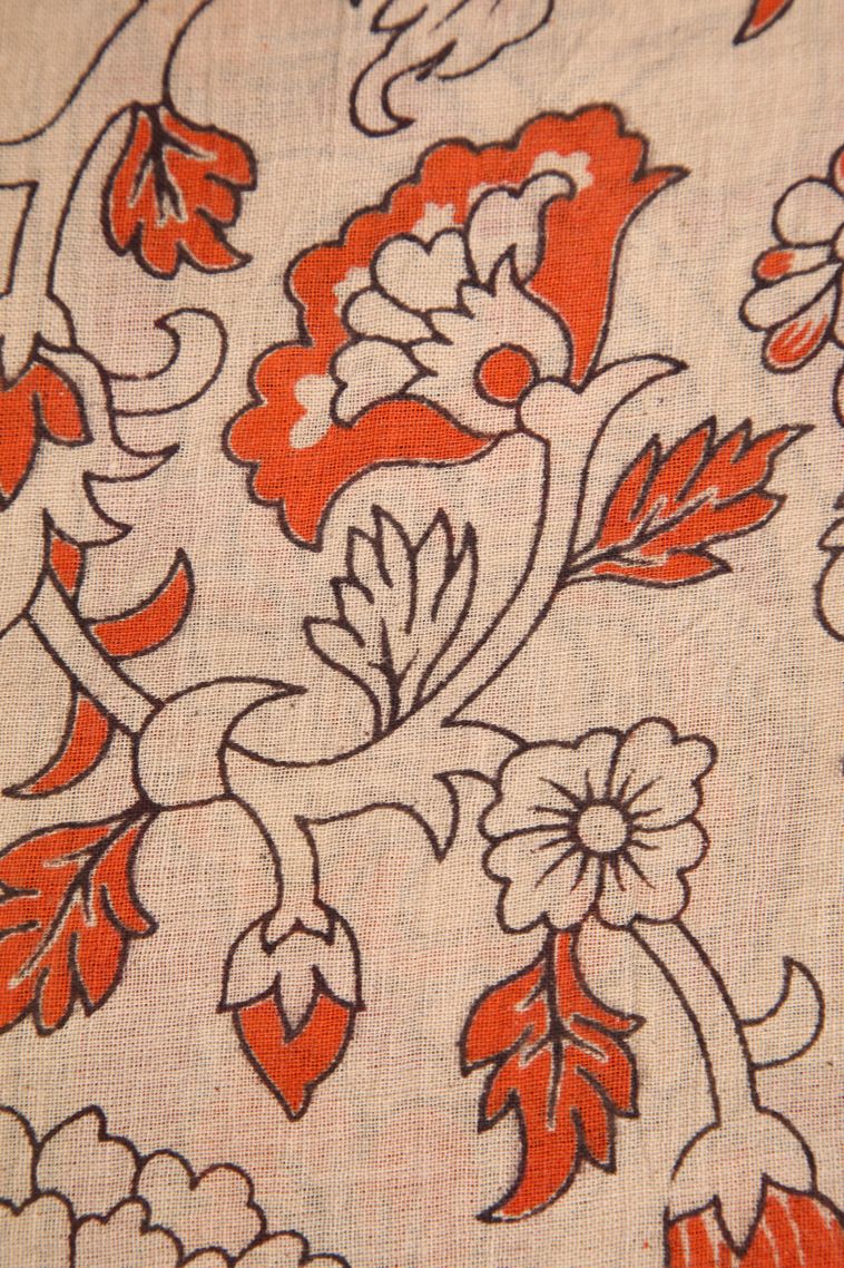 Pear Green Kalamkari with Without Zari Zari Floral Patterns view 3