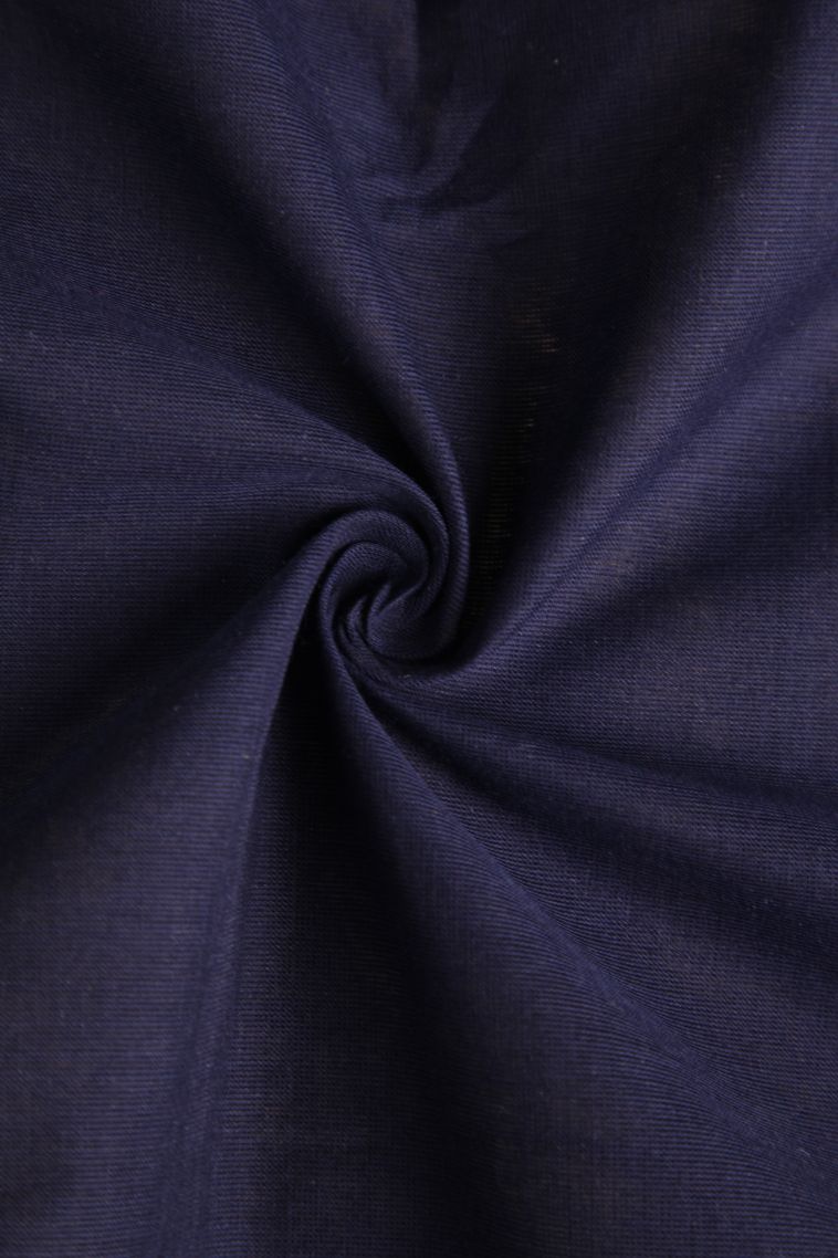 Indigo Blue Chettinad Cotton Sarees with Gold Zari Plain view 4