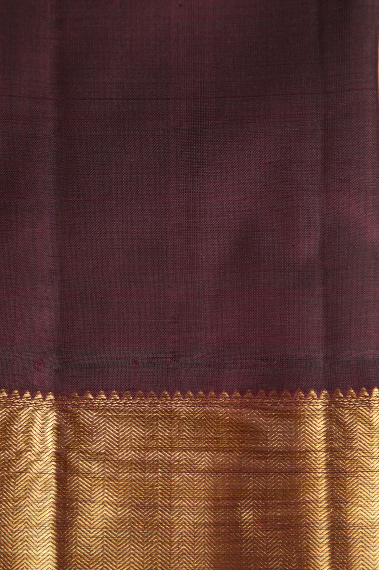 Coconut White Kanchipuram Silk Sarees with Gold Zari Buttis (small Dots Or Motifs) view 3