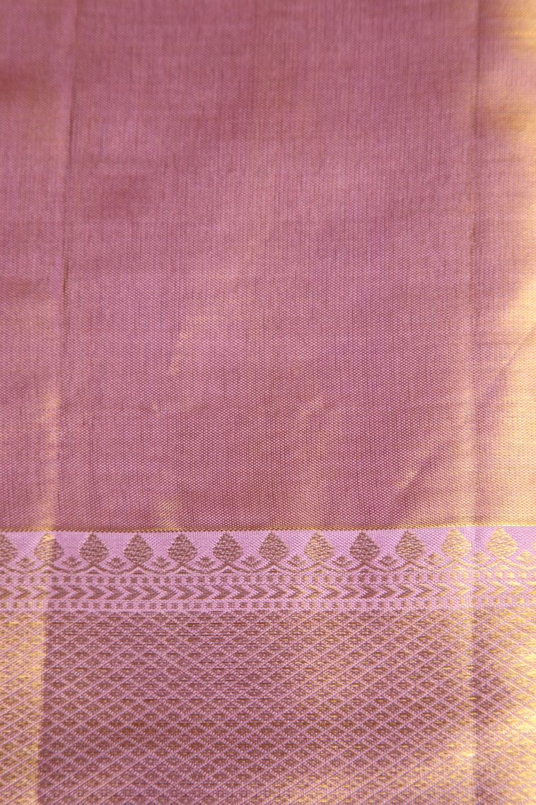 Beige Yellow Kanchipuram Silk Sarees with Gold Zari Floral Patterns view 3