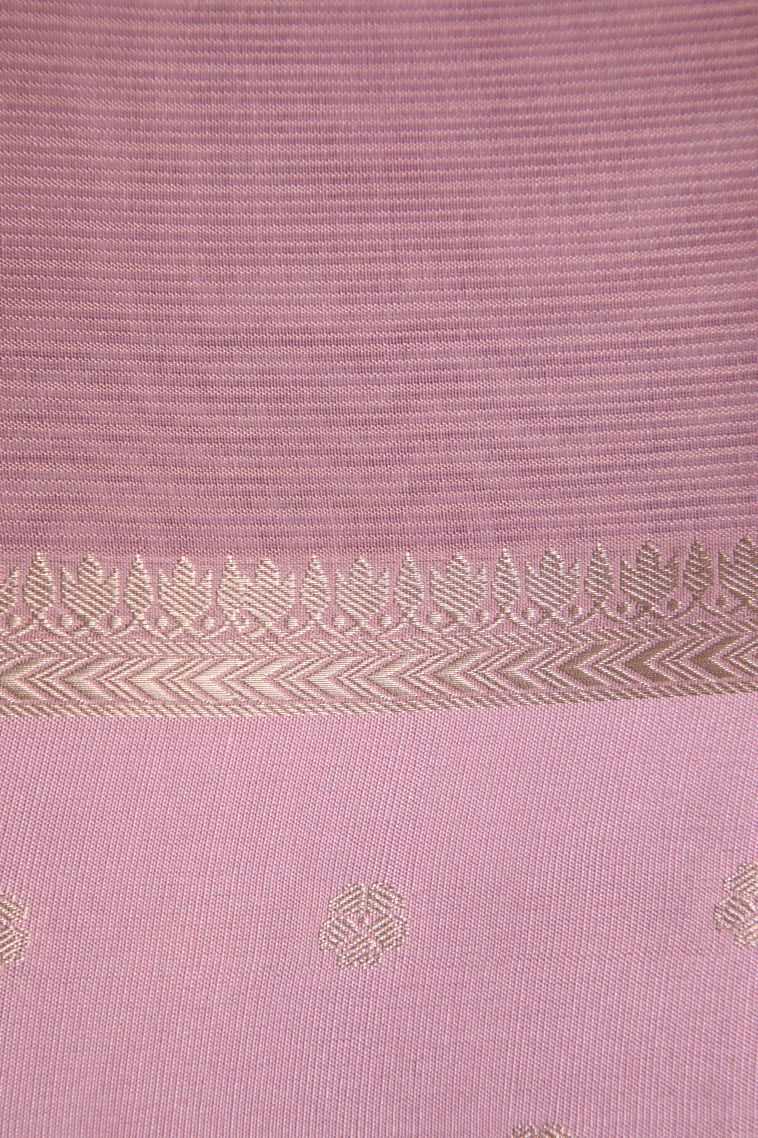 Coconut White Manipuri Cotton Sarees with Silver Zari Floral Patterns view 3