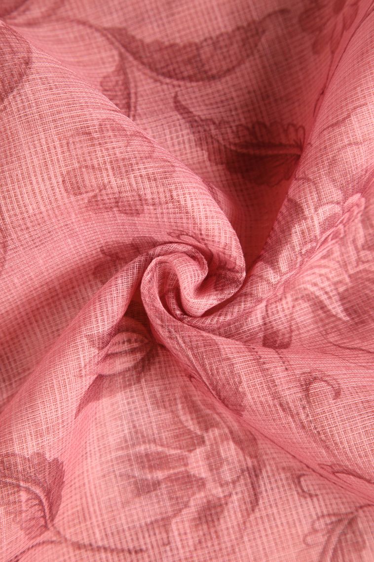 Crepe Pink Manipuri Cotton Sarees with Without Zari Zari Floral Patterns view 4