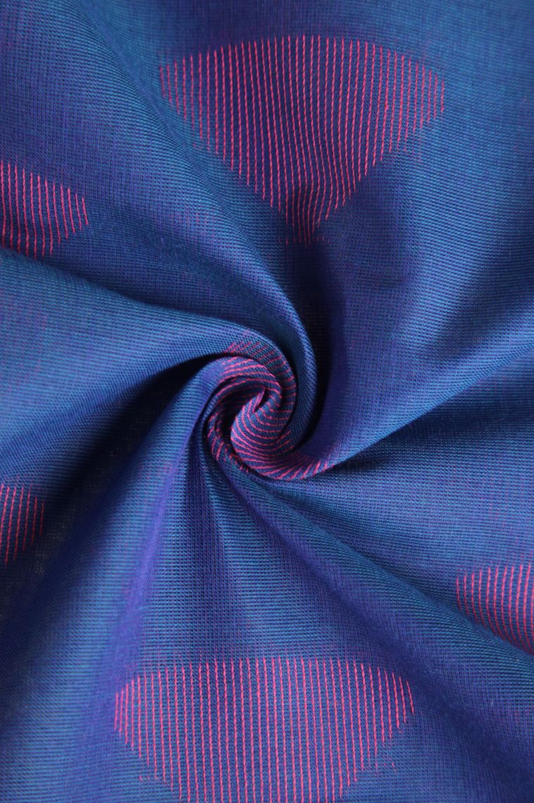 Cobalt Blue Kovai Cotton Sarees with Without Zari Zari Thilagam Puttas view 4