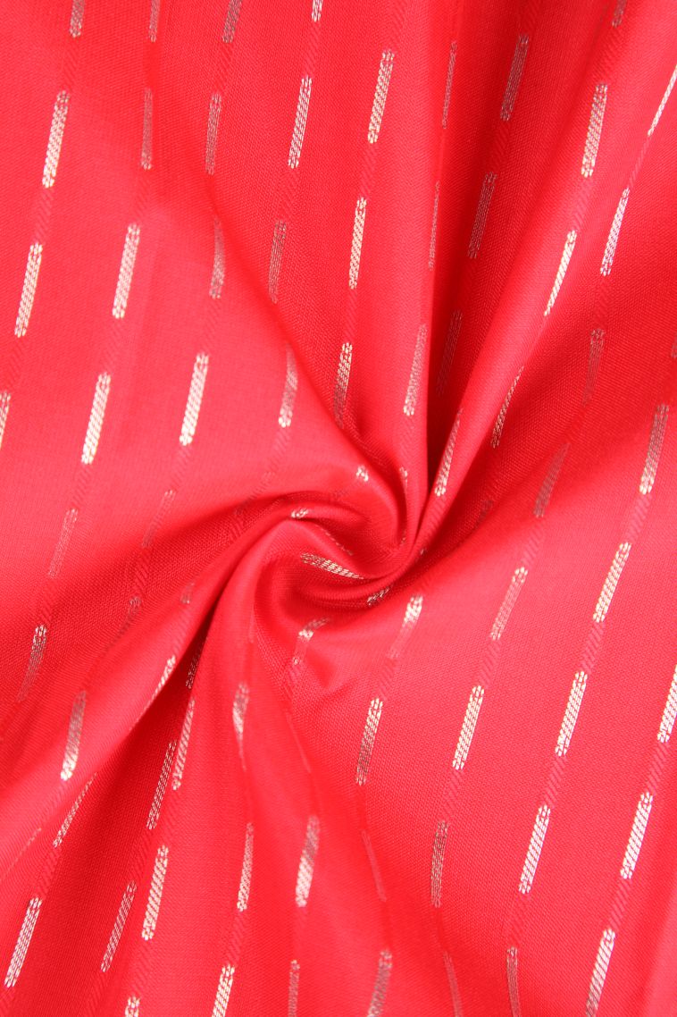 Rose  Red Visiri Madippu Silk Sarees with Silver Zari Rain Drops Mottif view 4
