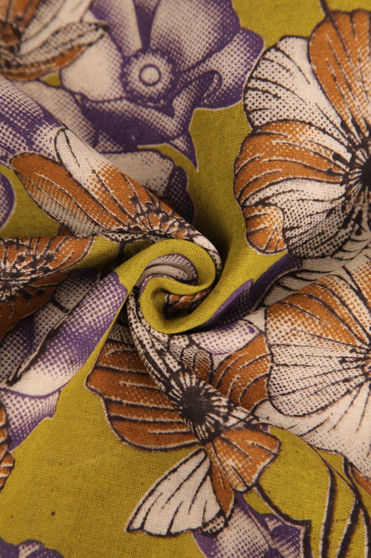 Fawn Yellow Kalamkari with Without Zari Zari Floral Patterns view 4