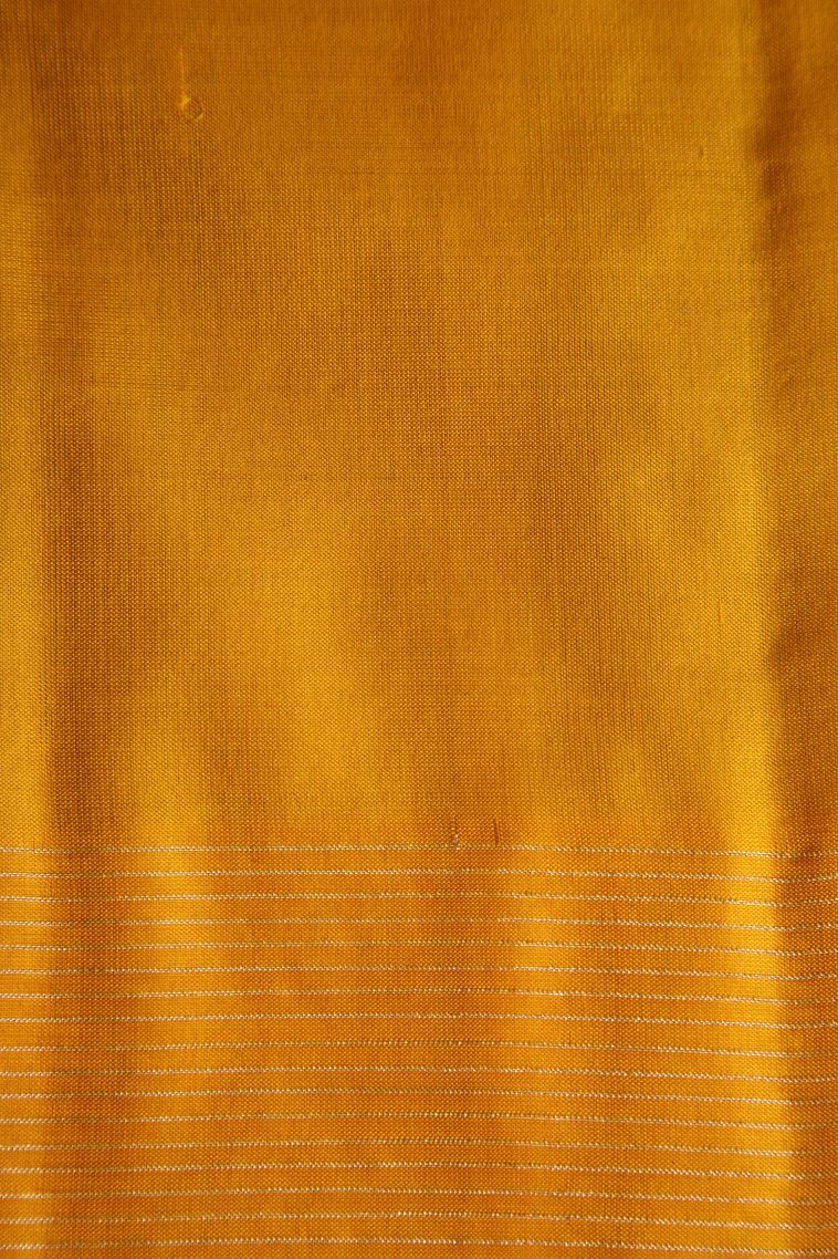 Cerulean Blue Soft Silk Saree with Gold Zari Peacock Motifs view 3