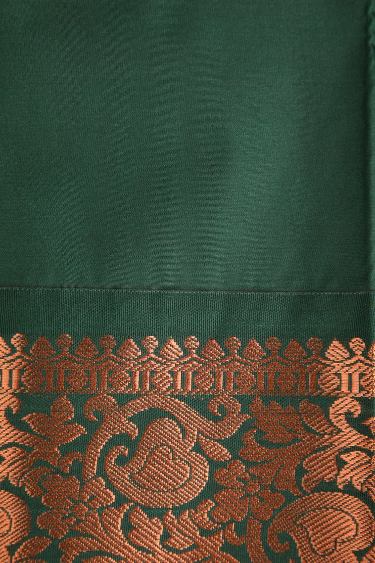 Lean Pink Visiri Madippu Silk Sarees with Copper Zari Buttis (small Dots Or Motifs) view 3