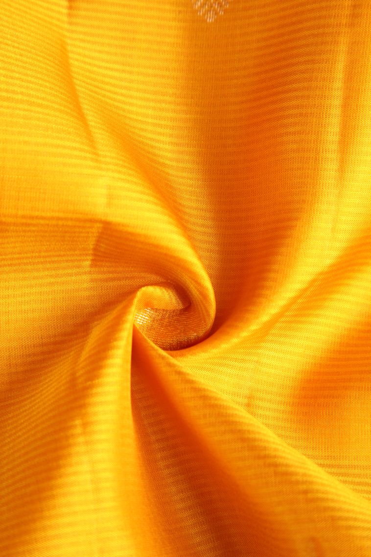 Sandstone Orange Soft Silk Saree with Gold Zari Floral Puttas view 4