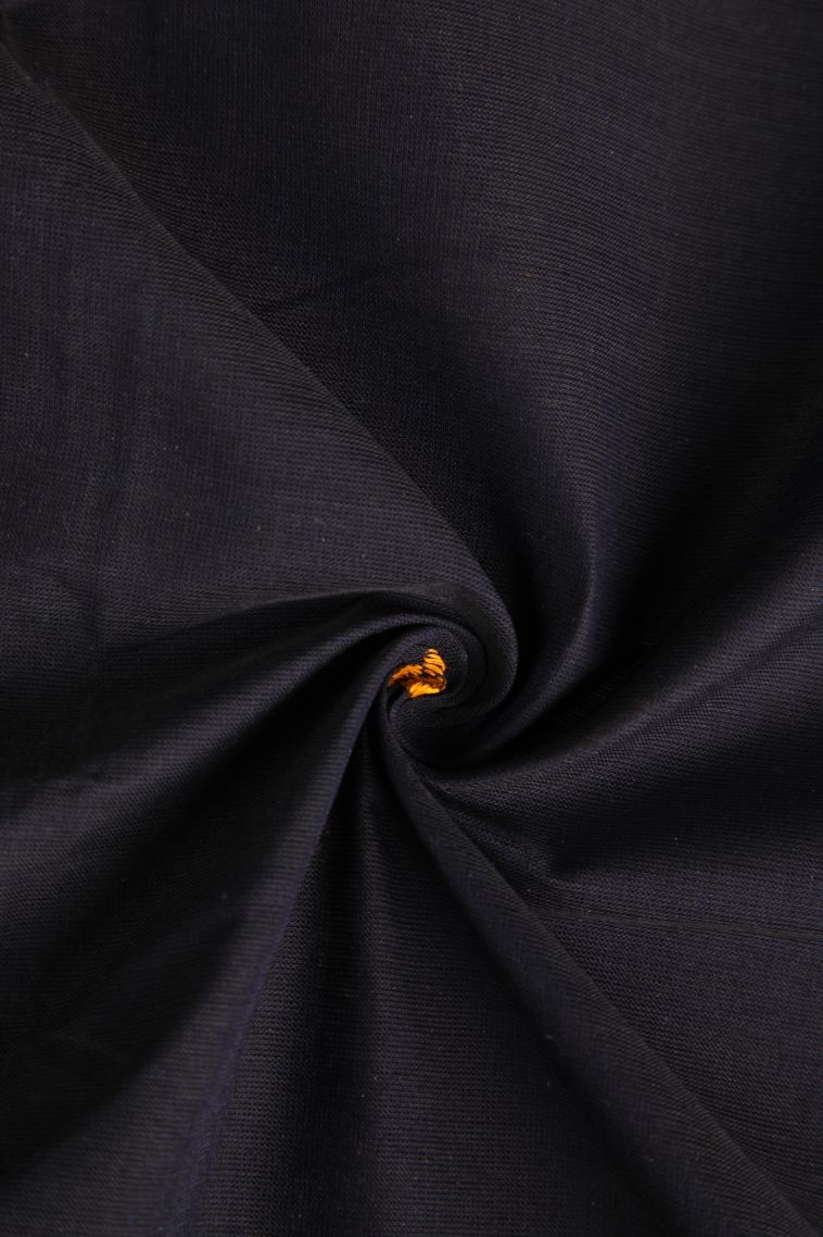 Rock Black Chettinad Cotton Sarees with Gold Zari Buttis (small Dots Or Motifs) view 4