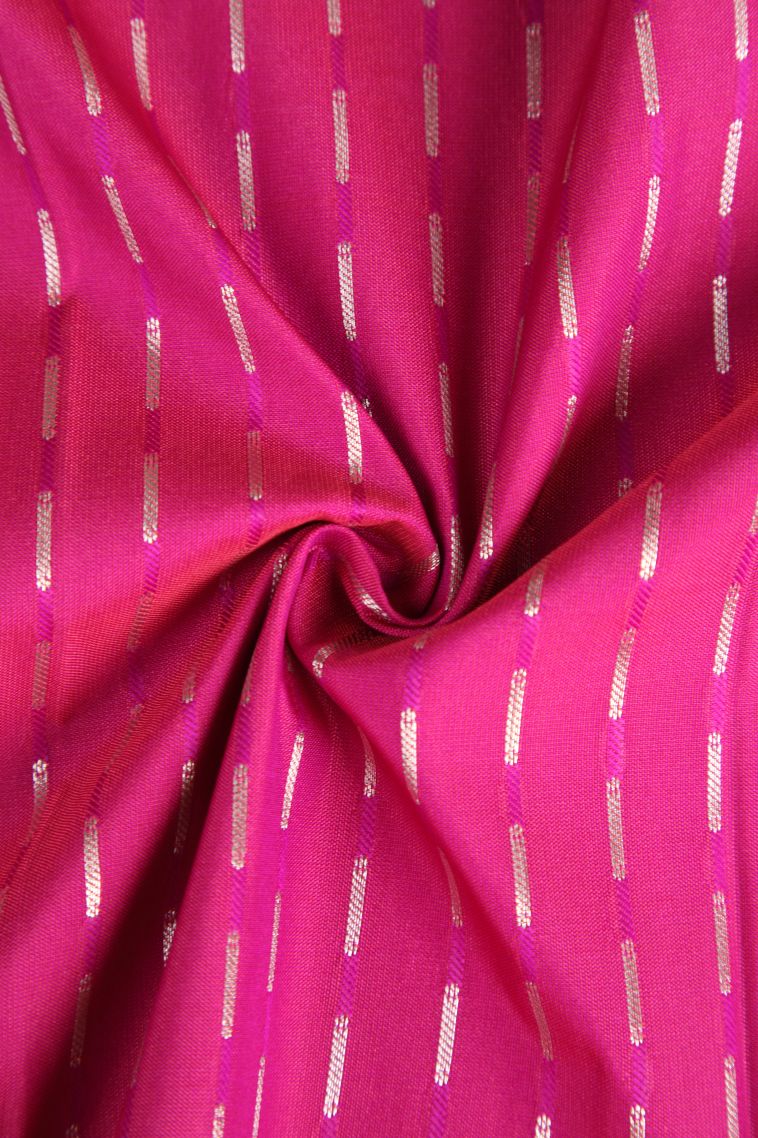 Magenta  Pink Visiri Madippu Silk Sarees with Silver Zari Rain Drops Mottif view 4