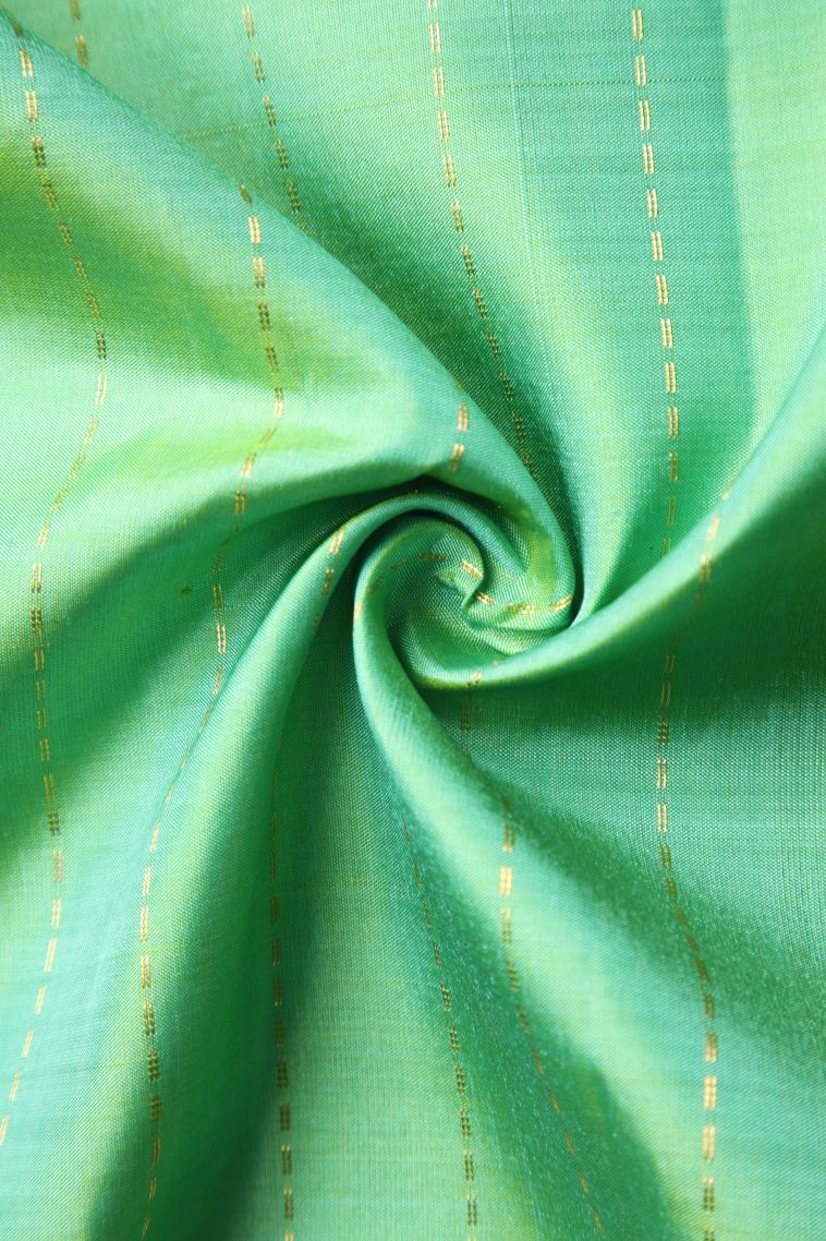Lime Green Soft Silk Saree with Gold Zari Vaira Oosi view 4