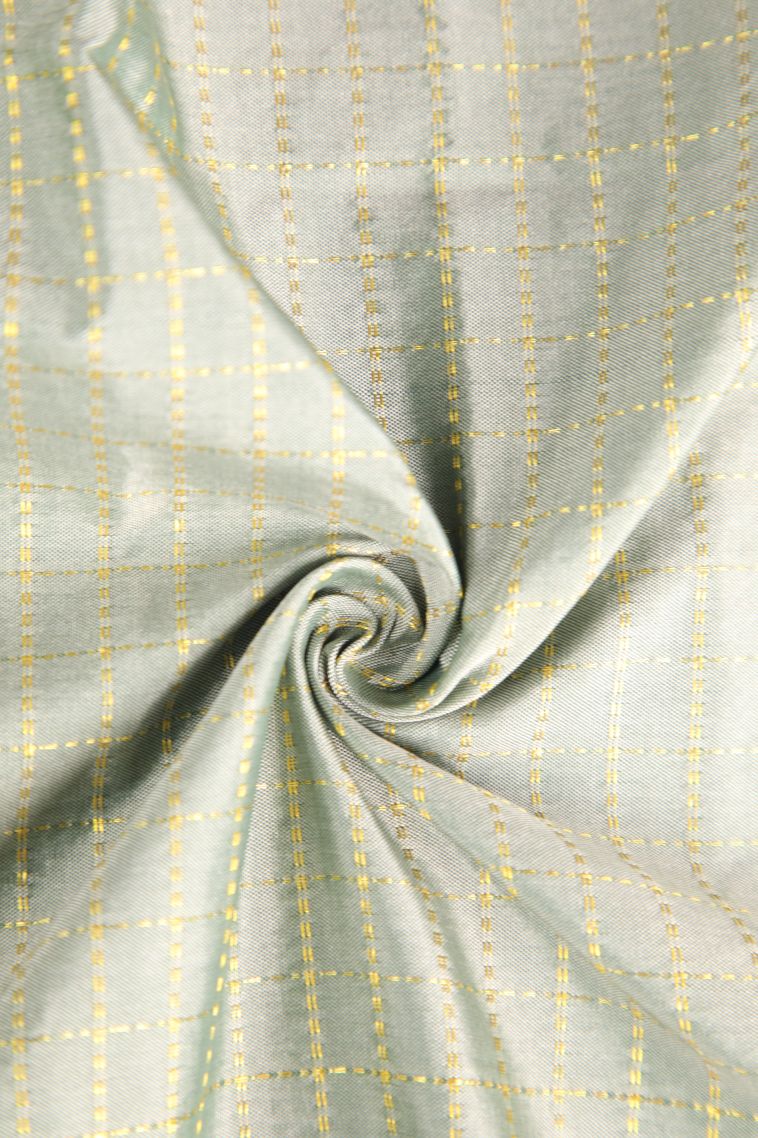 Pine Green Visiri Madippu Silk Sarees with Gold Zari Checks view 4