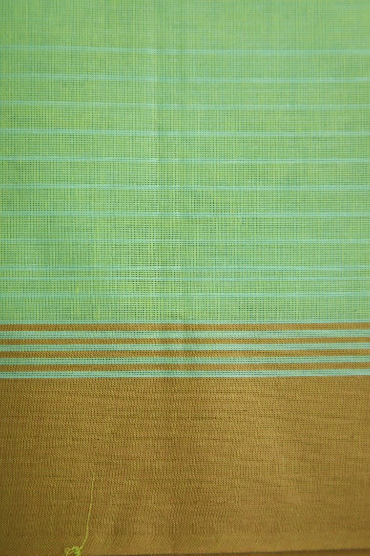 Olive Green Kanchi Cotton Sarees with Without Zari Zari Floral Patterns view 3