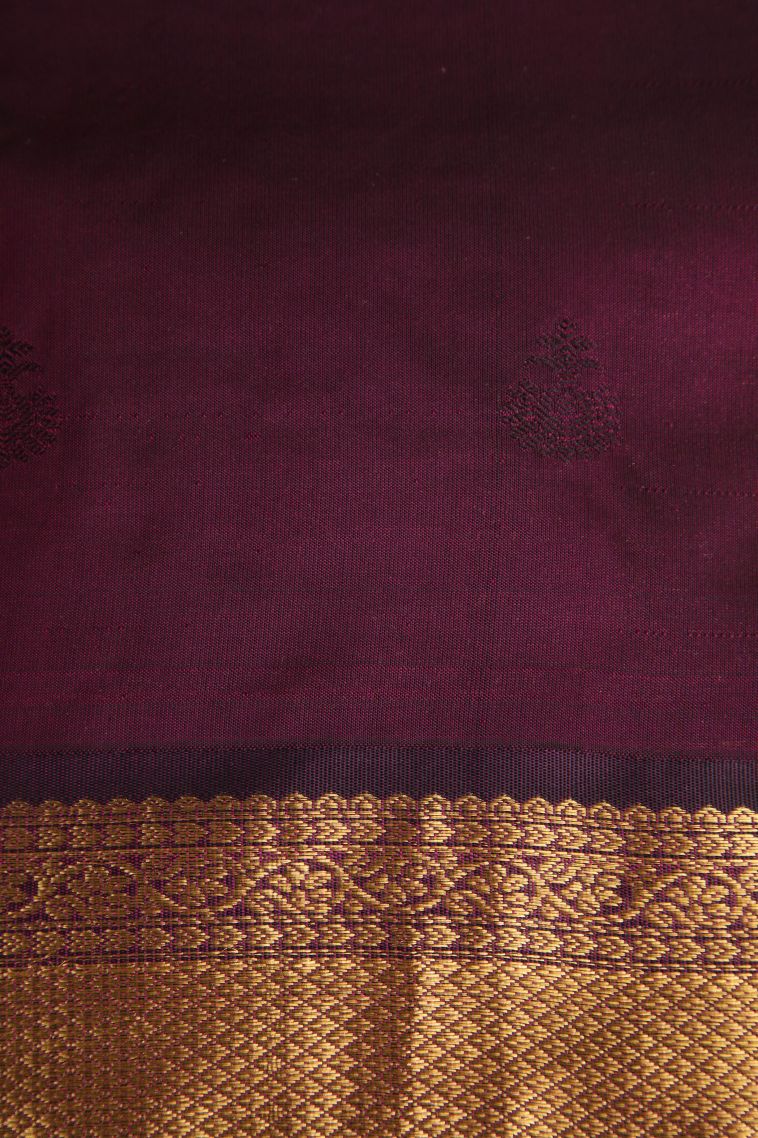 Mint Green Soft Silk Saree with Gold Zari Puttas view 3