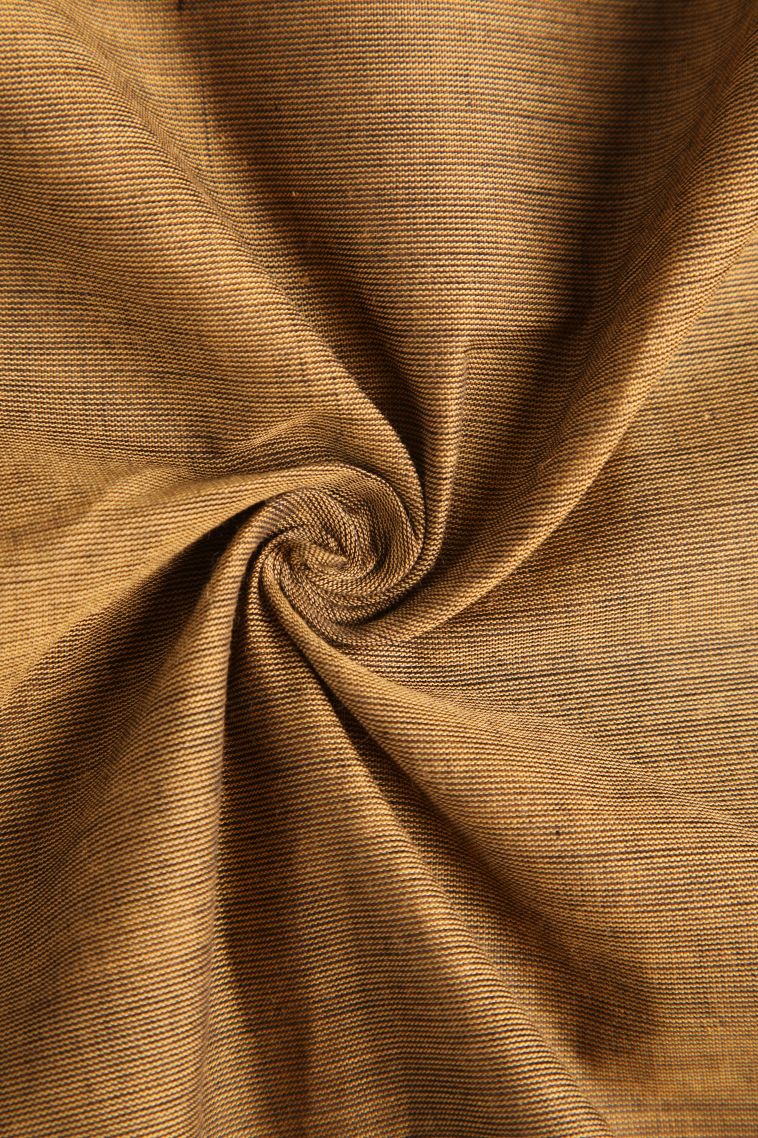 Rich Gold Chettinad Cotton Sarees with Gold Zari Plain view 4