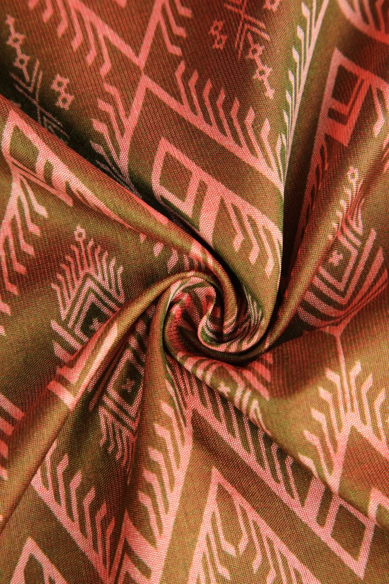 Tortilla Brown Semi Tussar Silk with Copper Zari Pochamballi Pattern view 4