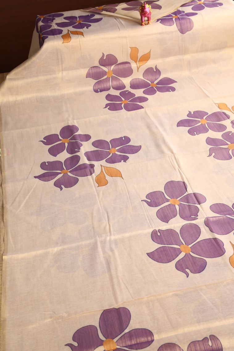 Vanilla Custard Yellow Tissue Silk Sarees with Gold Zari Floral Puttas view 2