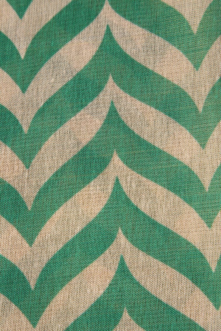 Seafoam Green Tissue Silk Sarees with Gold Zari Zig Zag Pattern view 3