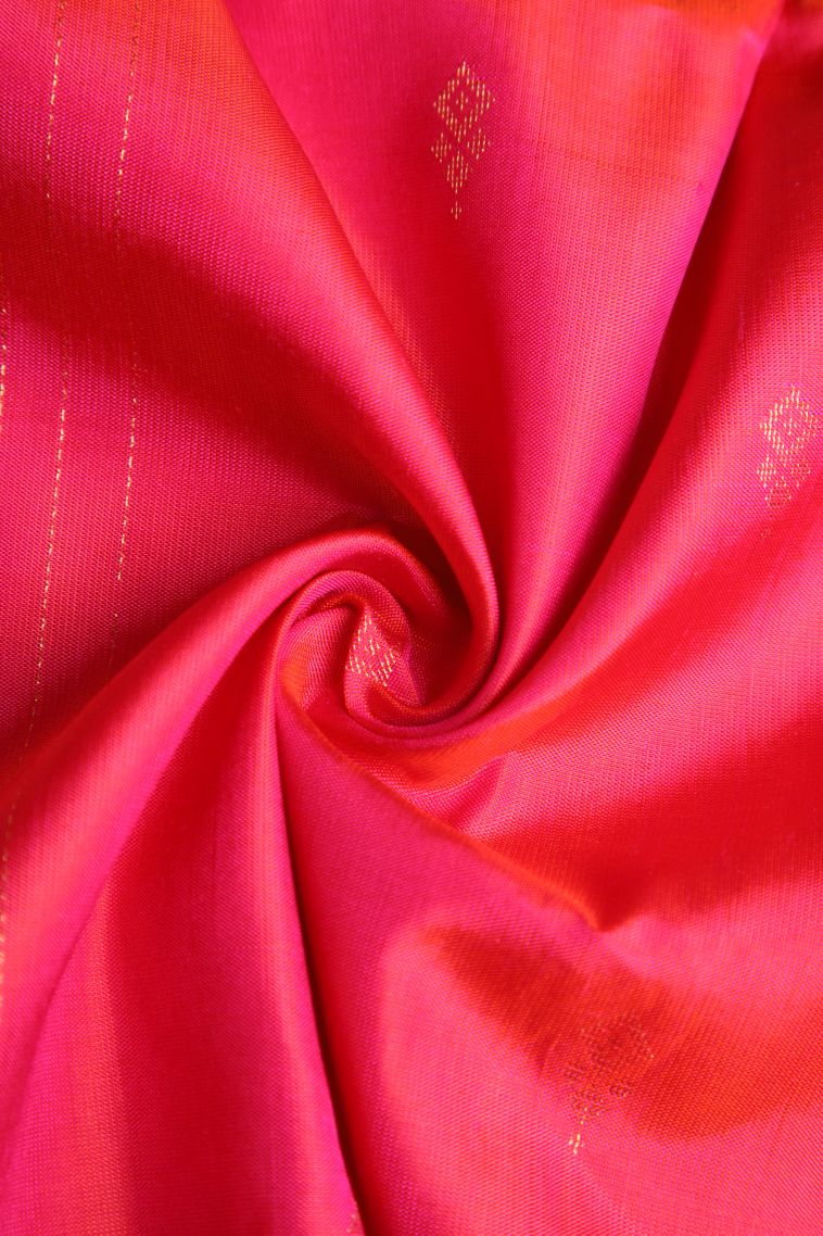 Rosewood Pink Soft Silk Saree with Gold Zari Vaira Oosi view 4