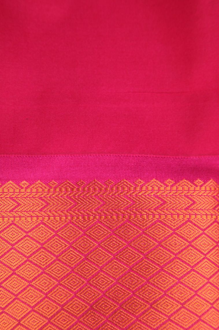Biscotti Yellow Visiri Madippu Silk Sarees with Copper Zari Floral Puttas view 3