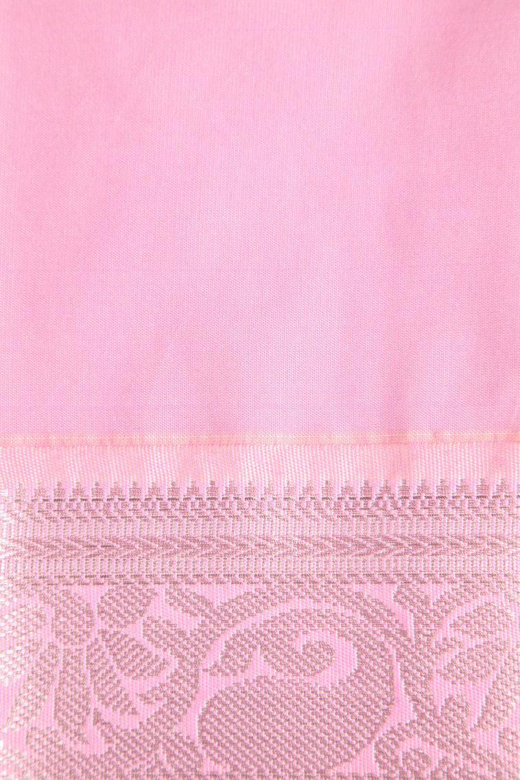 Teal Blue Visiri Madippu Silk Sarees with Silver Zari Floral Puttas view 3