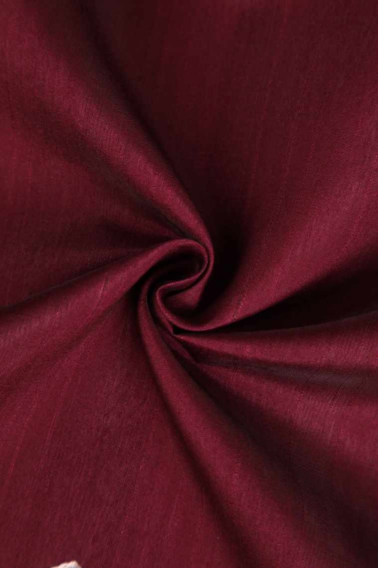 Jam Purple Tussar Saree with Without Zari Zari Floral Patterns view 4