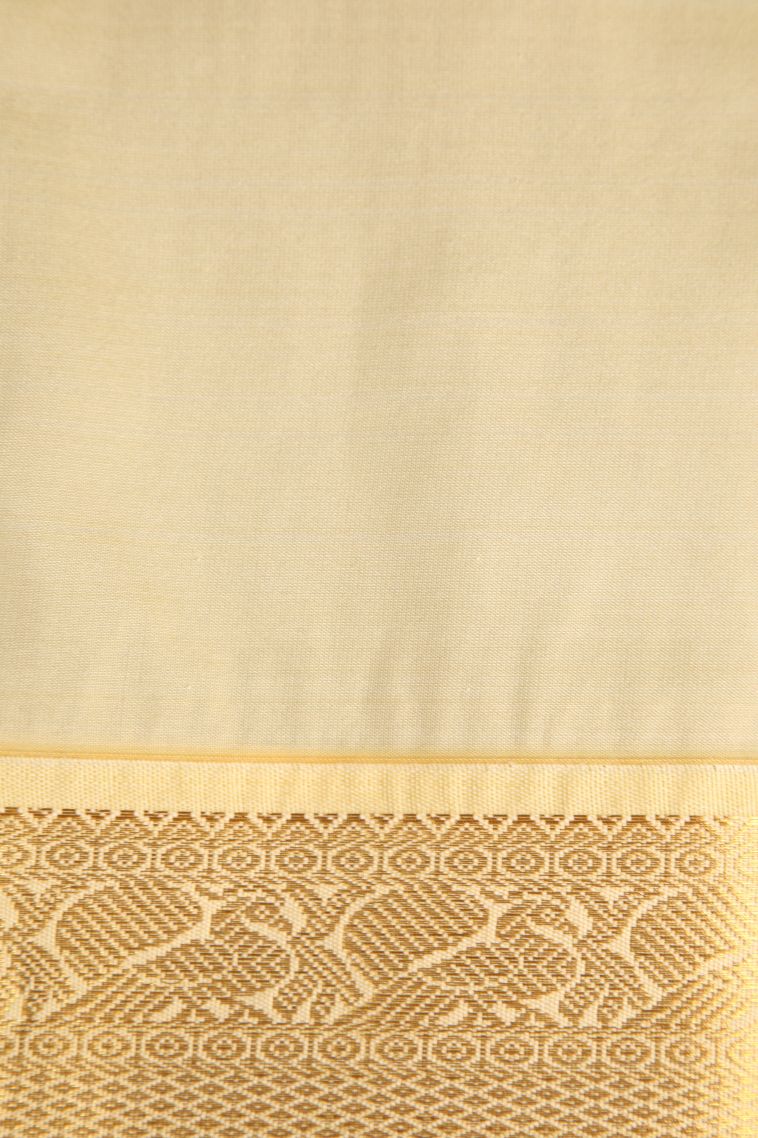 Cinnamon Brown Visiri Madippu Silk Sarees with Gold Zari Peacock Motifs view 3