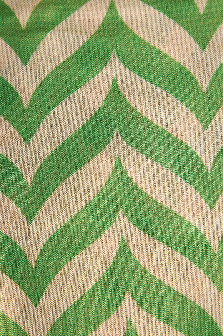 Forest Green Tissue Silk Sarees with Gold Zari Zig Zag Pattern view 3