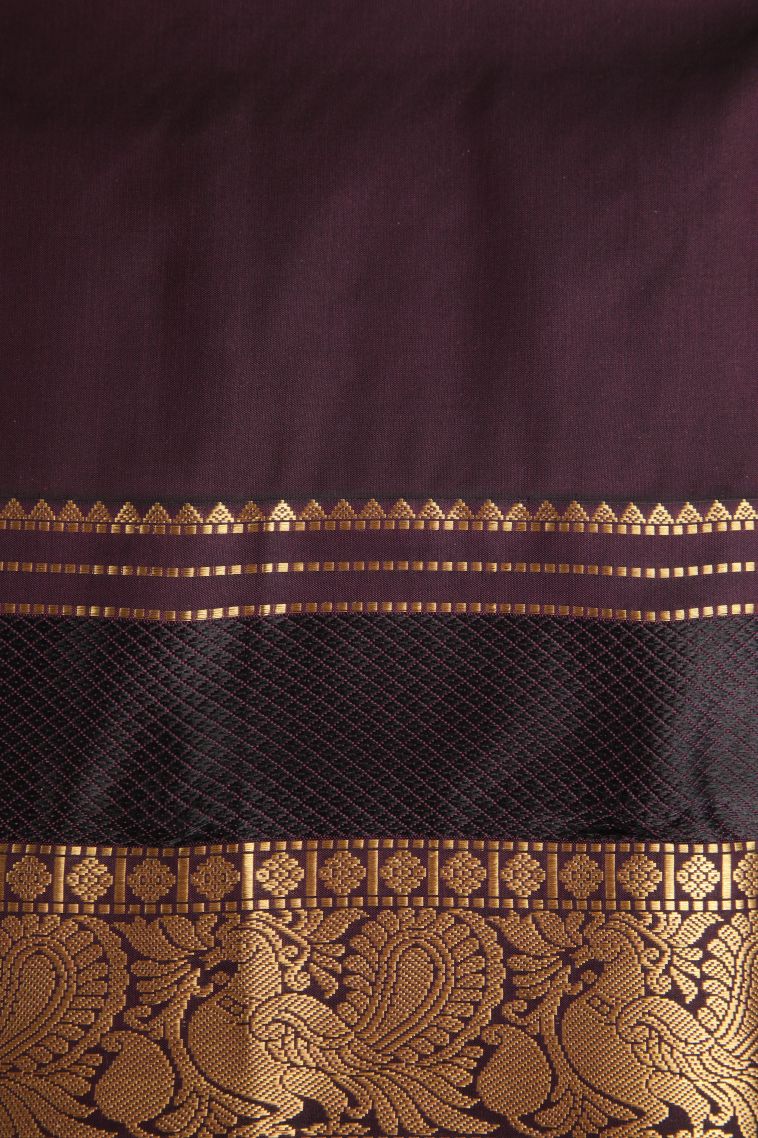 Taffy Pink Soft Silk Saree with Gold Zari Floral Patterns view 3