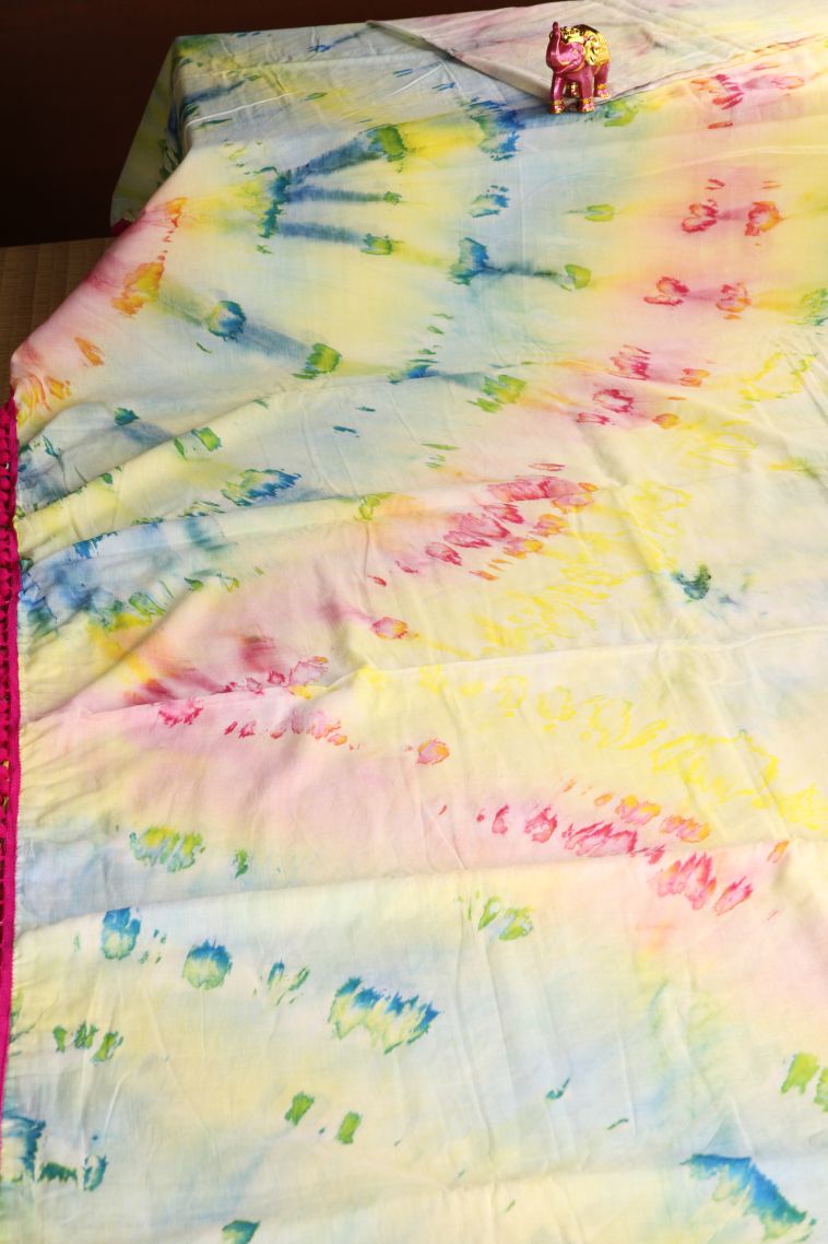 Shortbread Yellow Mul Mul Cotton with Without Zari Zari Pathik Motifs view 2