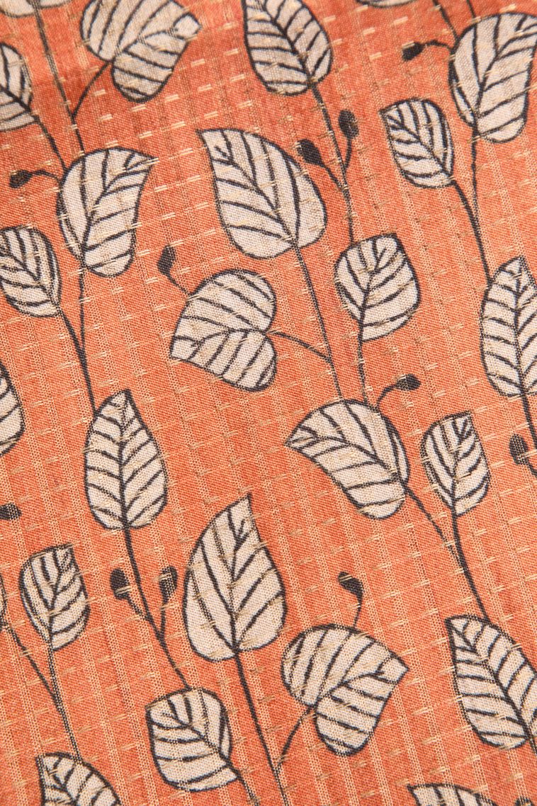 Vanilla Custard Yellow Semi Tussar Silk with Gold Zari Floral Patterns view 3