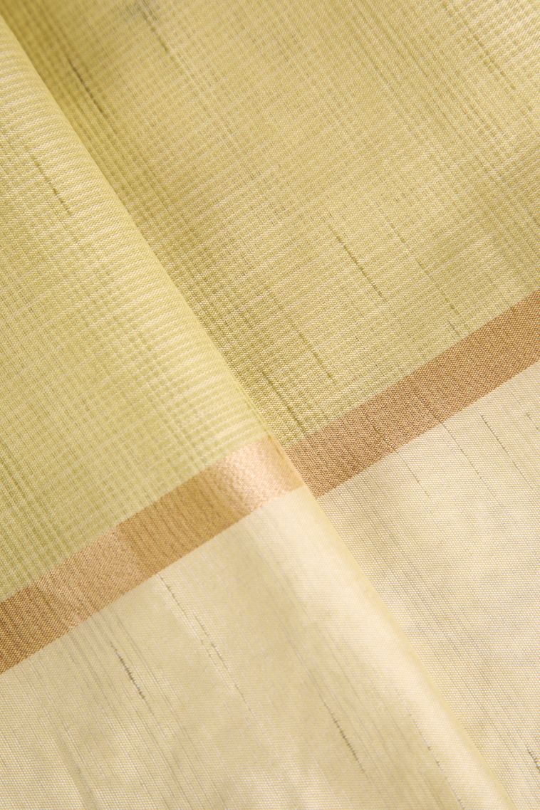 Biscotti Yellow Jute Sarees with Gold Zari Floral Puttas Embroidary view 3